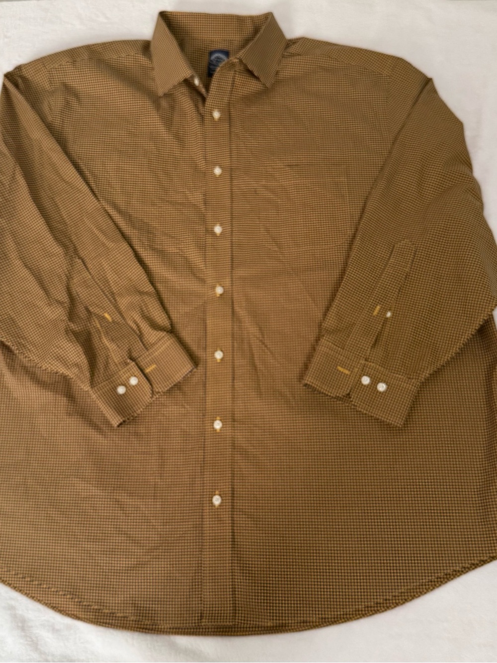Brooks Brothers Brown Micro-Check Dress Shirt